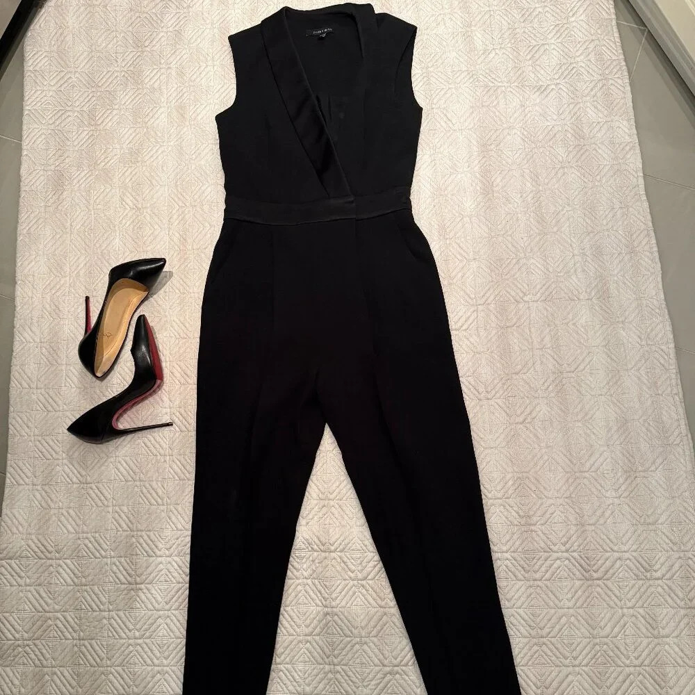 Black Jumpsuit with Tuxedo Collar, Judith and Charles, US 2 - Picture 2 of 5